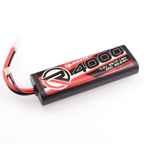 #RP-0697 - RUDDOG 4000mAh 50C 7.4V LiPo Round Stick Pack Battery with Tamiya compatible Plug