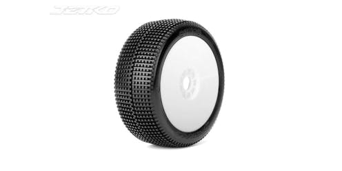 #JK1001USRW - Jetko Sting Ultra Soft 1:8 Buggy Pre-glued White Revo Rims (2)