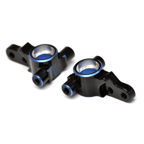 #EX2138 - EXOTEK Dual Blue and Black 7075 aluminium steering blocks - -1mm 4L/4R (Associated B6.4)