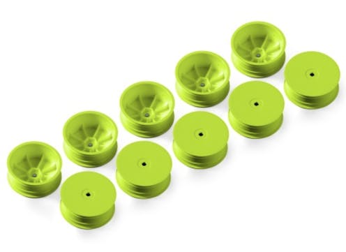 #XR369902-Y - TEAM XRAY 4WD FRONT WHEEL AERODISK WITH 12MM HEX IFMAR - YELLOW - HARD (10)