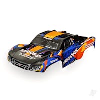 #TRX6812T - Traxxas Slash VXL 2WD Body (also fits Slash 4X4), orange & blue (painted, decals applied)