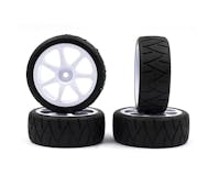 #V9XE-FWD32RSP -  VOLANTE 1/10 FWD V9XE 32R Radial Rubber Tyre Pre-glued 4pcs [Seven Spoke Wheel]