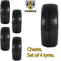 #OGO-0303-BC - OGO 1/8th Buggy Cheste Tyres/4Pcs - SOFT Clay Compound Purple