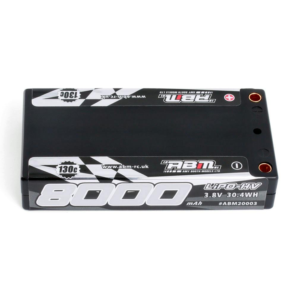 ABM #ABM20003 - ABM-RC Lipo Racing Battery 8000 3.8V 130C 4mm BRCA Approved