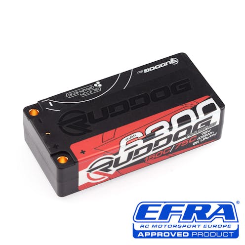 #RP-0679 - RUDDOG Racing 6300mAh 150C/75C 7.6V Short Stick Pack LiPo-HV Battery