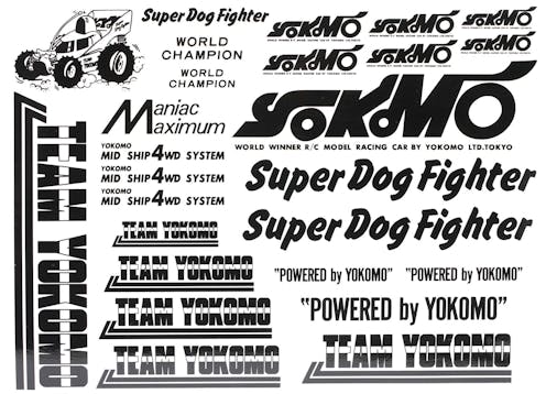 #ZC-D4BK - Yokomo Super Dog Fighter Decal (Black) for YZ-870C
