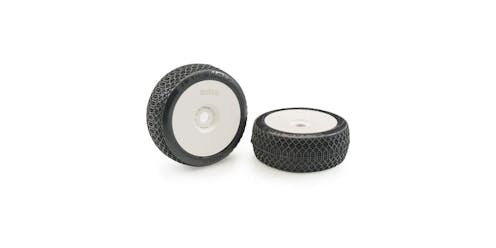 #M.BLACS-GL - Matrix Blackhole Clay Soft 1:8 Buggy Pre-glued White Wheels (2)