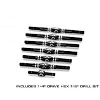 #AV10162 - Avid Ringer 3.5mm titanium turnbuckle set - black (Schumacher CAT L1R)
