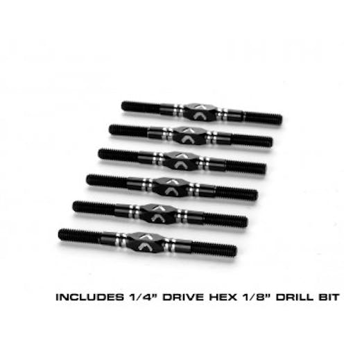 #AV10159 - Avid Ringer 3.5mm titanium turnbuckle set - black (Yokomo YZ2 or SO2.0)
