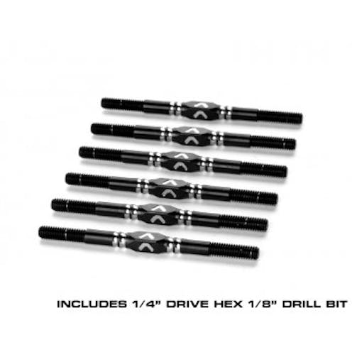 #AV10156 - Avid Ringer 3.5mm titanium turnbuckle set - black (Xray XB2'24)
