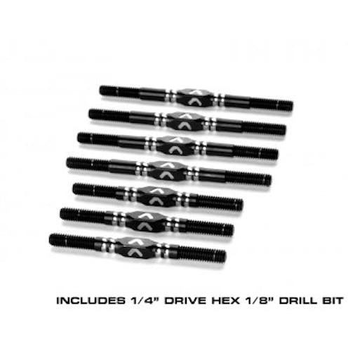 #AV10157 - Avid Ringer 3.5mm titanium turnbuckle set - black (Xray XB4'24)