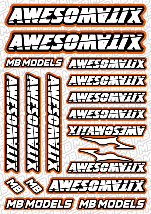 #BO-AWE-O - Balls Out Awesomatix Pre-Cut Stickers (A5) - ORANGE