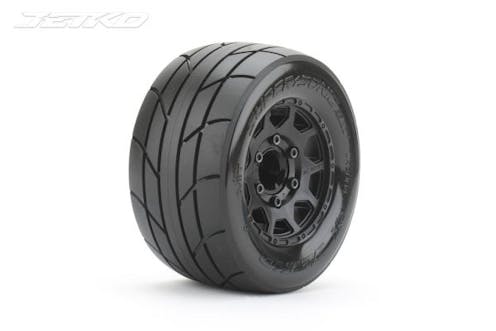 #JK2804CB - Jetko EX Tyre MT Super Sonic Black Wheel 2.8" Hex 12,14,17mm (2)