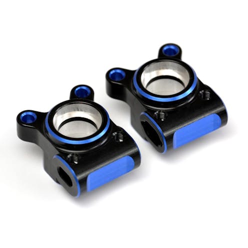 #EX2178 - Exotec Dual Blue and Black 7075 aluminium rear hub carrier set (Associated B74, 74.1 or 74.2)