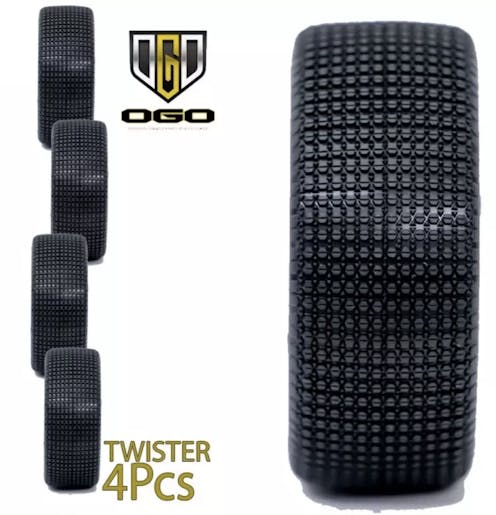 #OGO-1510BC - OGO 1/8th Buggy Twister Tyres - Clay Compound - Soft (Purple) - 4Pcs