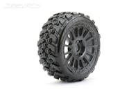 #JK1502RB - Jetko EX King Cobra 1:8 Buggy Belted Tyre Black Wheels 17mm Hex (2)