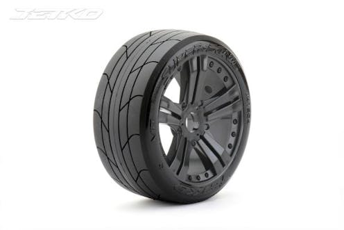 #JK1504RB - Jetko EX Super Sonic 1:8 Buggy Belted Tyre Black Wheels 17mm Hex (2)