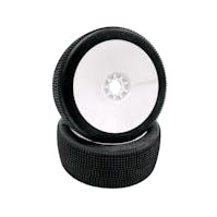 #JK1004USRW - Jetko Lesnar Ultra Soft 1:8 Buggy Pre-glued White Revo Rims (2)