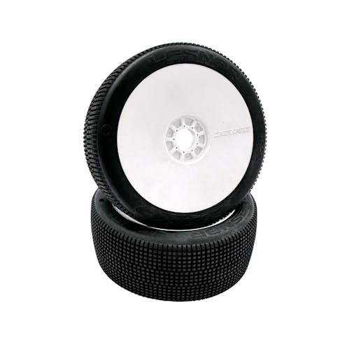 #JK1004USRW - Jetko Lesnar Ultra Soft 1:8 Buggy Pre-glued White Revo Rims (2)