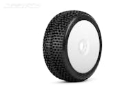 #JK1005USRW - Jetko Dirt Slinger Ultra Soft 1:8 Buggy Pre-glued White Revo Rims (2)