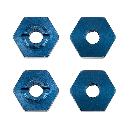 #AS21562 - TEAM ASSOCIATED REFLEX 14B/14T FT WHEEL HEXES BLUE ALUM. (4)