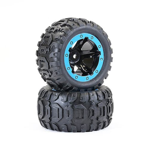 #FTX9742B - FTX TRACER MONSTER TRUCK BLUE WHEEL/TYRES COMPLETE (PR)
