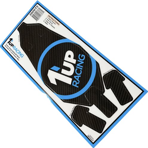 #1U-300015 - 1up Racing Stacked logo CF look chassis skin (AE B7 or B7D)