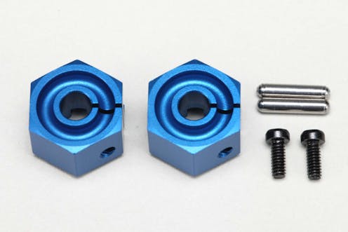 #Y2-011CBL8 - Yokomo 8.0mm Clamping Front Wheel Hub Blue