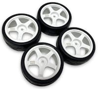 #RI-36088 - RIDE FWD BELTED CUT SLICK TYRES - 5 SPOKE WHEELS - WHITE - 4PCS - BRCA 2025