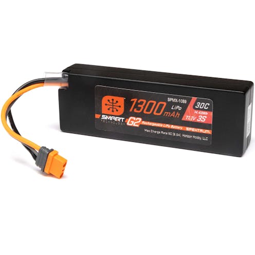 #SPMX-1089 - SPEKTRUM 11.1V 1300mAh 3S 30C Smart G2 LiPo Battery: IC2 - FITS ARRMA GROM