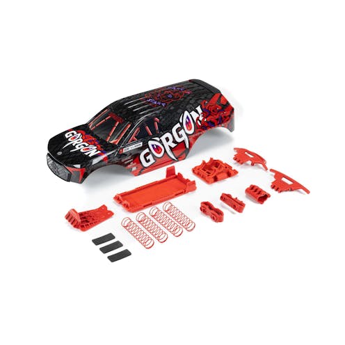 #ARA402354 - Armma GORGON Painted Decaled Trimmed Body Set, Black / Red