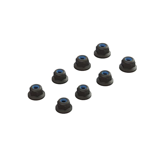 #ARA708009 - Armma Flanged Lock Nut M3 Black (4pcs)