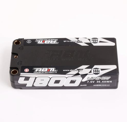 #ABM20012 - ABM Lipo Racing Battery 4800 7.6V 130C - 5mm - Shorty - BRCA Approved