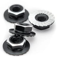 #1U-870001 - 1Up Racing - LD 7075 Alu M4 flanged and serrated  wheel nuts - Black (4)