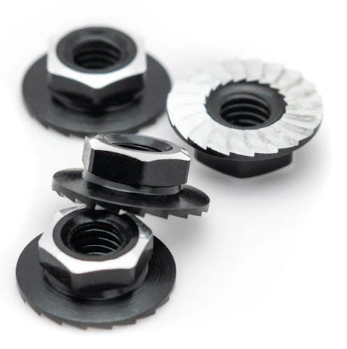 #1U-870001 - 1Up Racing - LD 7075 Alu M4 flanged and serrated  wheel nuts - Black (4)