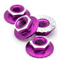 #1U-870301 - 1Up Racing - LD 7075 Alu M4 flanged and serrated  wheel nuts - Purple (4)