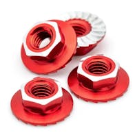 #1U-870501 - 1Up Racing - LD 7075 Alu M4 flanged and serrated  wheel nuts - Red (4)