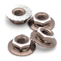 #1U-870901 - 1Up Racing - LD 7075 Alu M4 flanged and serrated  wheel nuts - Gun Metal (4)