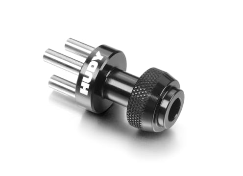 #DY102378 - HUDY ALU NUT 3-PINS WHEEL ADAPTER - FRONT/REAR - 1/12 PAN CAR