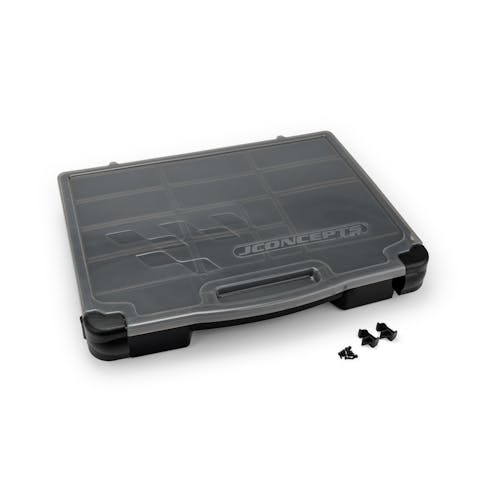 #JC5128-28 - JConcepts Parts Box Black / Grey (14.5 x 11 x 2.37 inch)