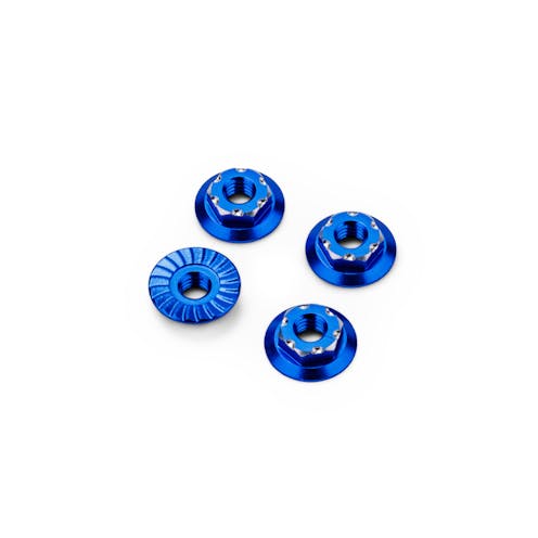 #JC5216-1 - JConcepts RC10B7 M4 Low-Profile Alloy Wheel Nut - Blue - 4pc