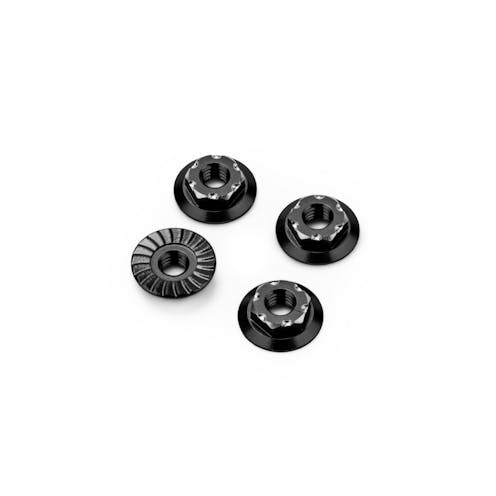 #JC5216-2 - JConcepts RC10B7 M4 Low-Profile Alloy Wheel Nut - Black -4pc