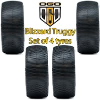 #OGO-BT2108BMS - OGO 1/8 Truggy Blizzard Tyres - B1 Compound - Medium Soft (Red) - 4Pcs