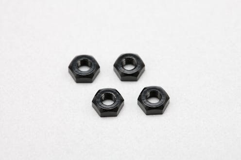 #ZC-N3APBKA - Yokomo M3 Alum.Plain Nut Black 4pcs.