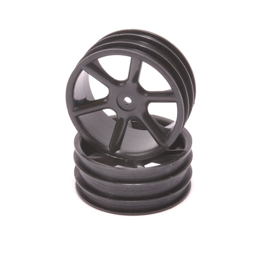 #CR891 - JC 6 Spoke 2.2 4WD Front Black Wheel CAT 2K pr
