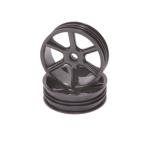 #CR894 - JC 6 Spoke 2.2 2WD Front Black Wheel Cougar 2K pr