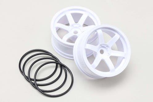 #TW-5313W7 - Yokomo Drift Wheel 6 Spoke offset 7mm - White