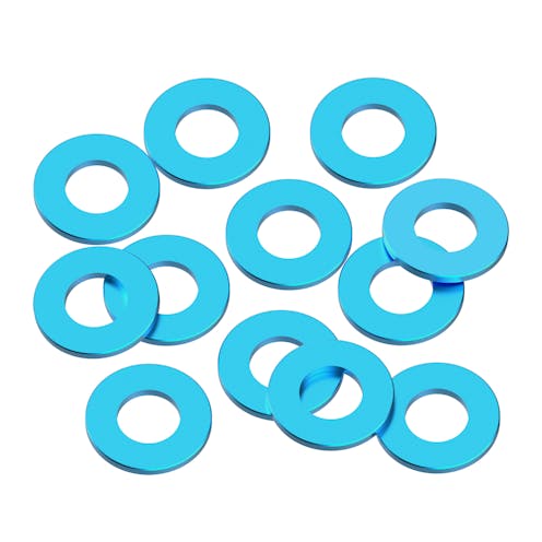 #1U-80312 - 1UP RACING – PRECISION ALUMINIUM 3 X 6MM SHIMS – 0.5MM – BRIGHT BLUE (12)