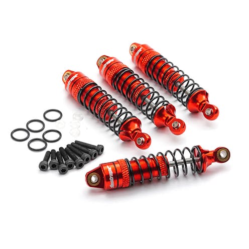 #FTAR064R - FASTRAX ARRMA GROM/GRANITE/MOJ AVE ALUM SHOCK SET (4PC) - RED
