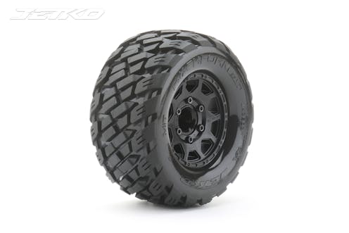 #JK2803CB - JETKO EX TYRE MT ROCKFORM BLACK WHEEL 2.8 HEX 12,14,17MM (2)"